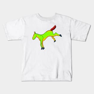 Greenish horse with shades of red on the tail Kids T-Shirt